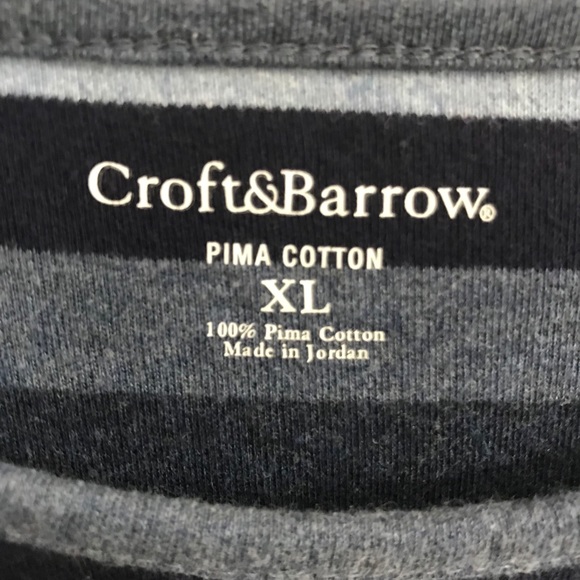 3/$35 Croft&Barrow soft long sleeve.Stripes in blues. XL - Picture 2 of 3